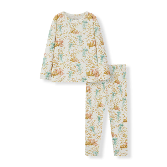 under the sea organic cotton long sleeve two piece pajama set