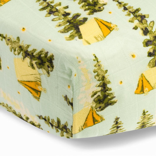 Bamboo Camping Muslin Fitted Crib Sheet