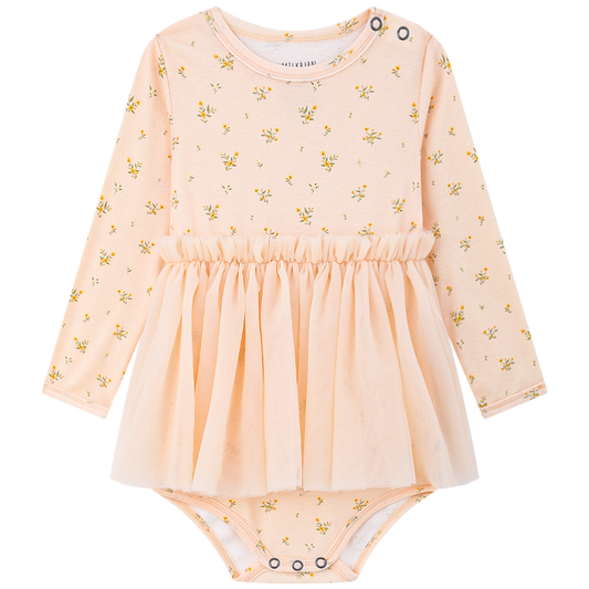 Organic Cotton Ballet Dress One Piece Dainty Floral