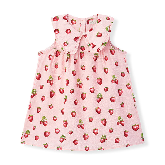 Strawberry Ruffle Collar Dress