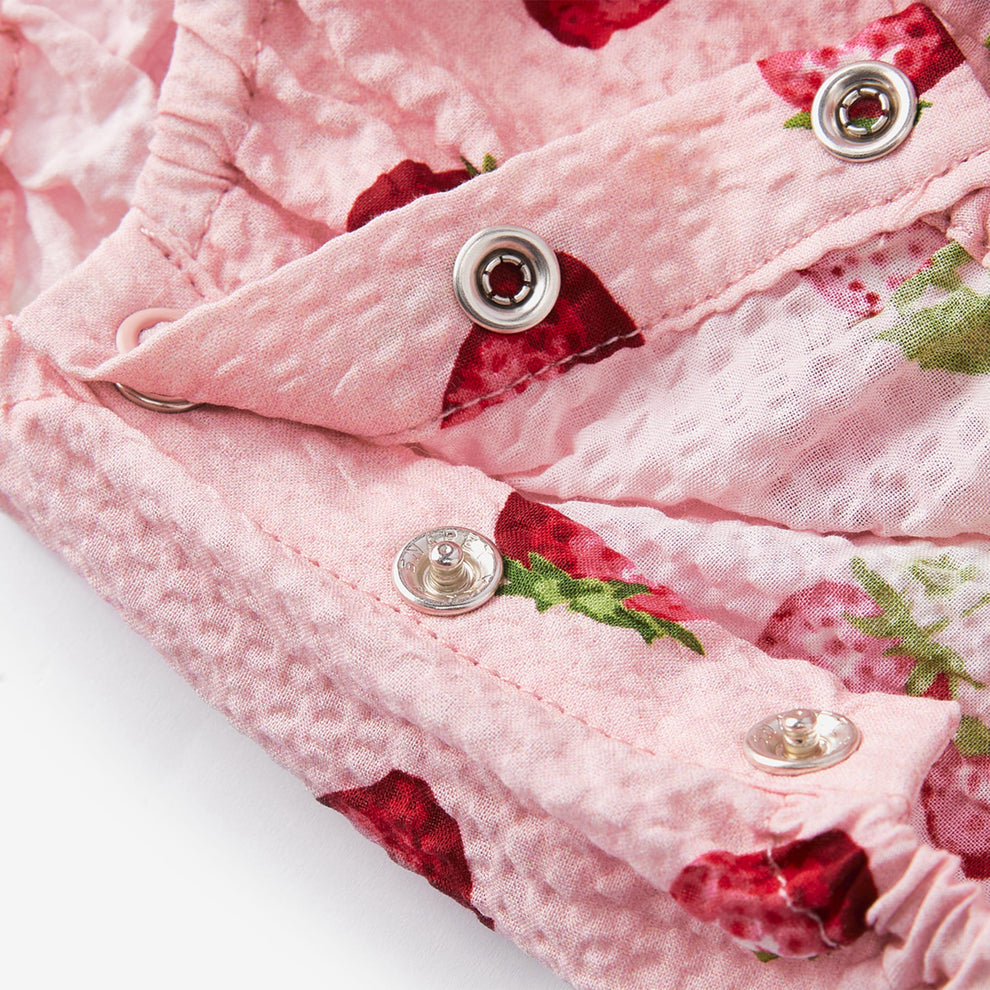 Strawberry Embroidered Ruffle Dress