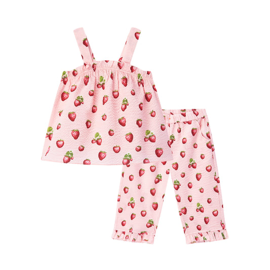 Strawberry Ruffle Tank and Pant Set