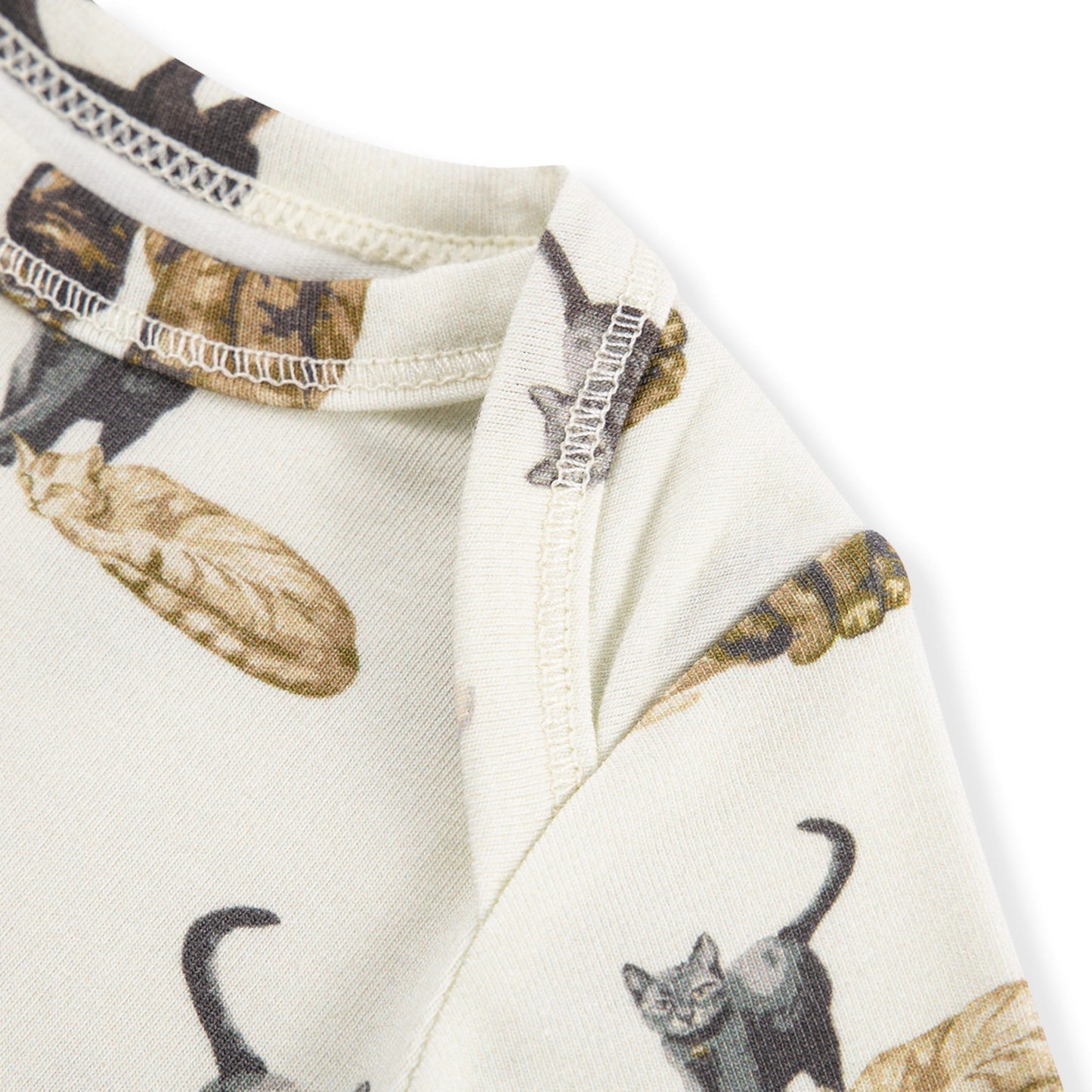 Cat Cotton Stretch Newborn Gown & Hat Set