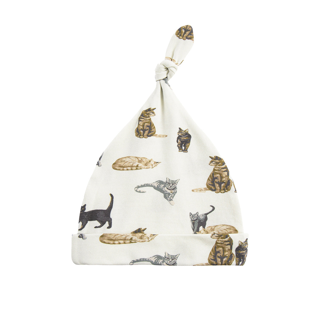 Cat Cotton Stretch Newborn Gown & Hat Set