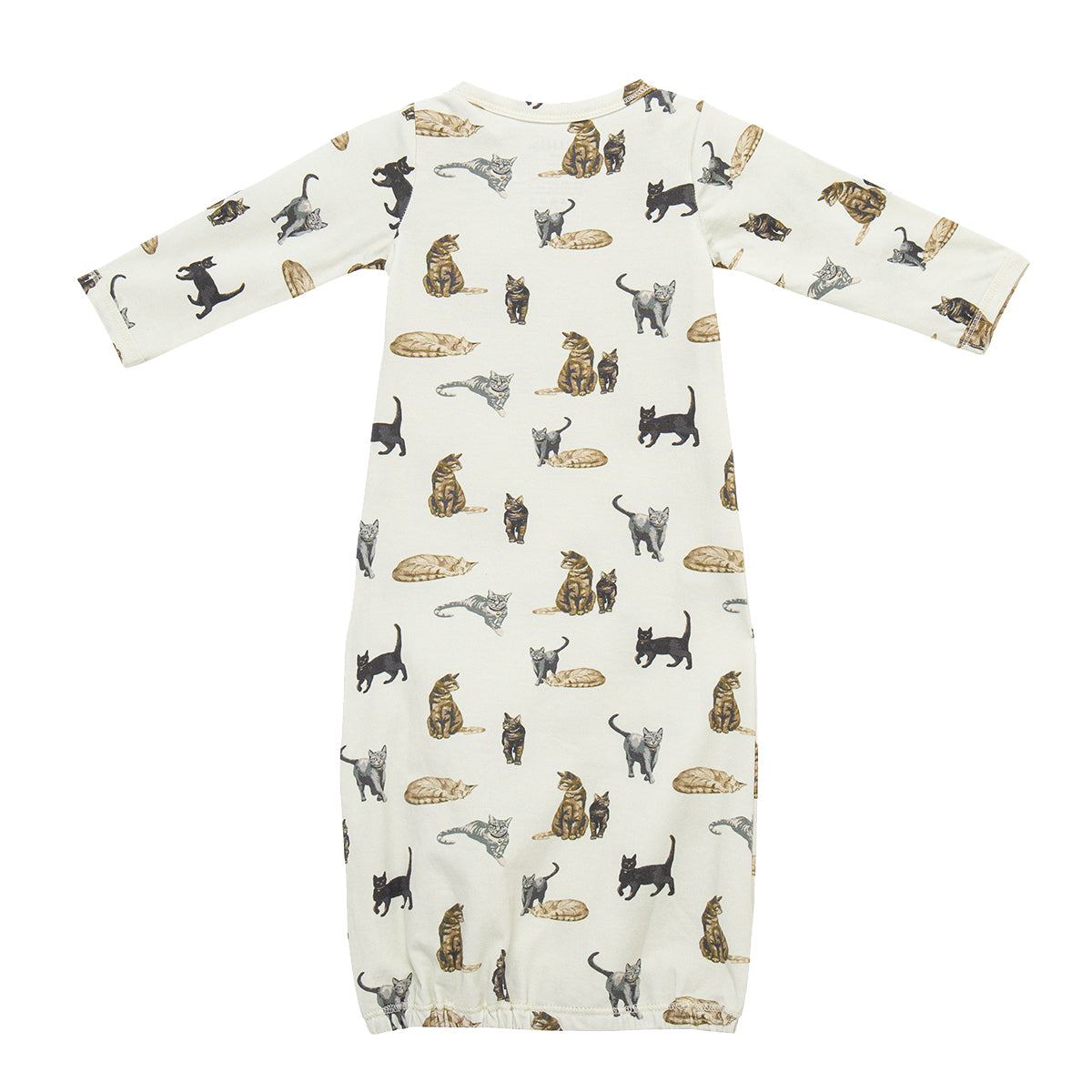 Cat Cotton Stretch Newborn Gown & Hat Set