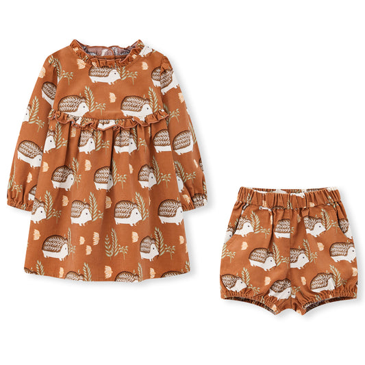 Corduroy Dress & Bloomer Hedgehog