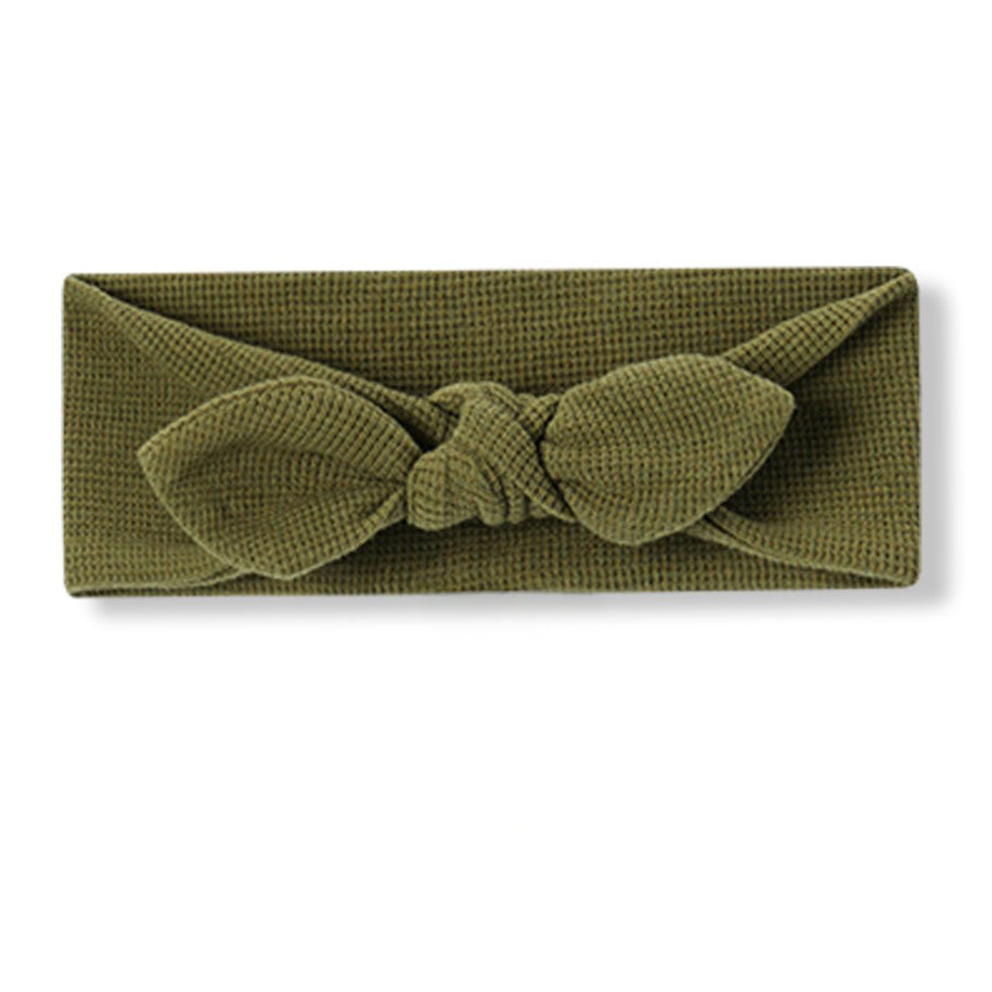 Olive Waffle Knotted Solid Headband