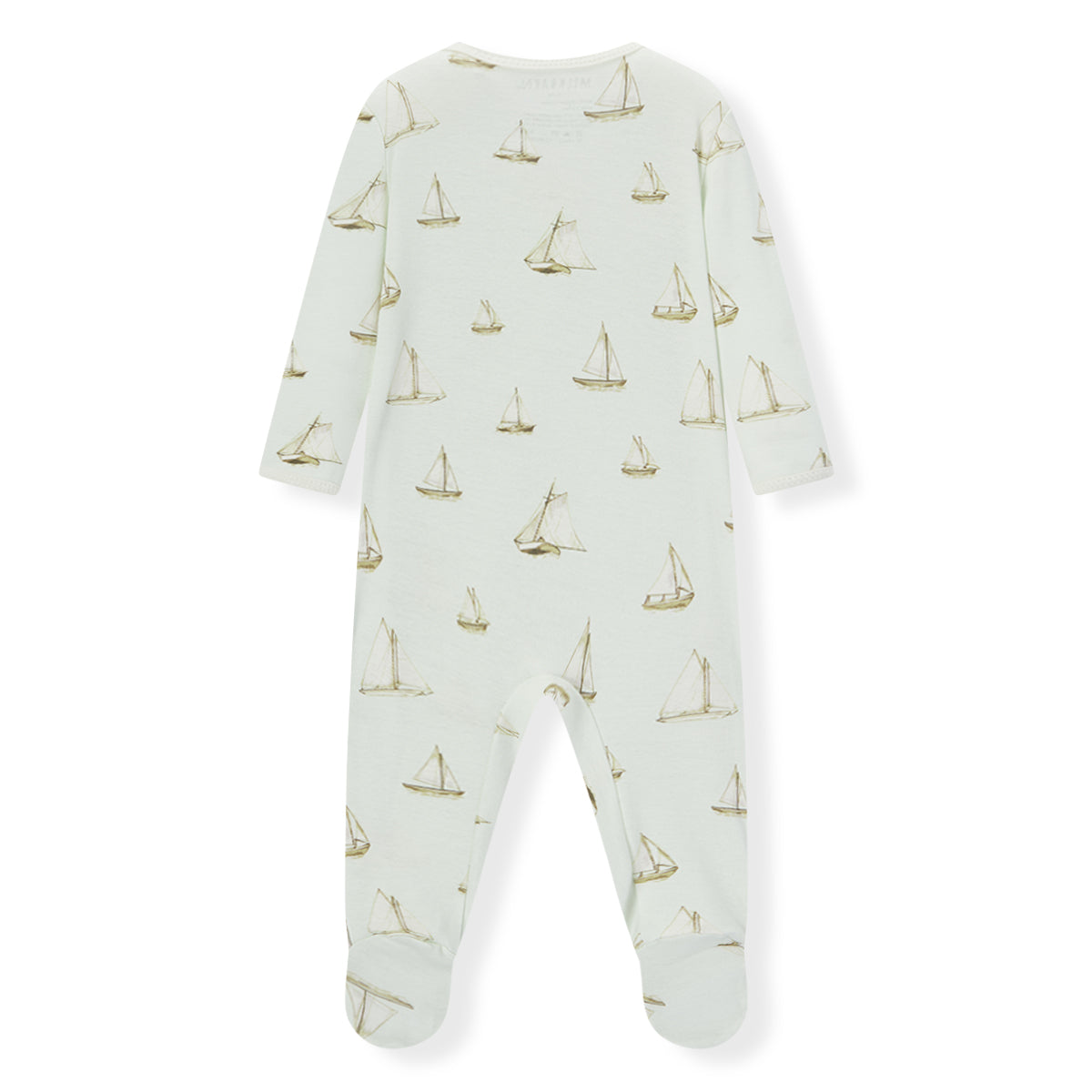 sailboat melody organic cotton zipper footed romper