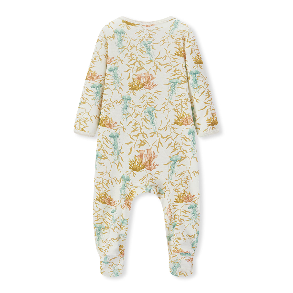 under the sea organic cotton zipper footed romper