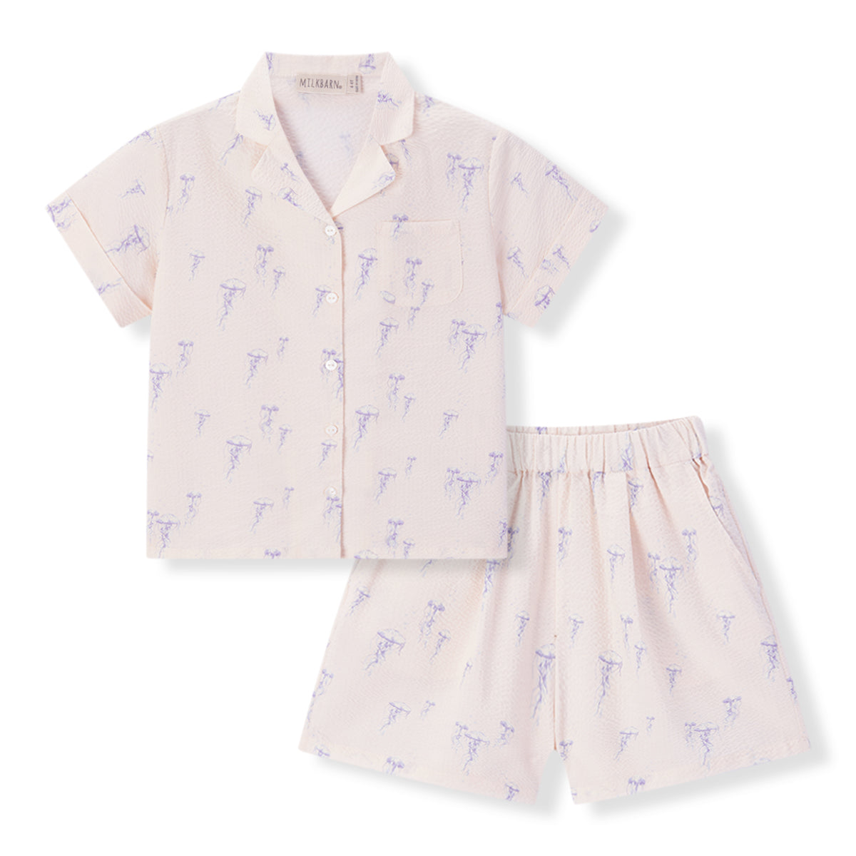 sunset jellyfish button up two piece set