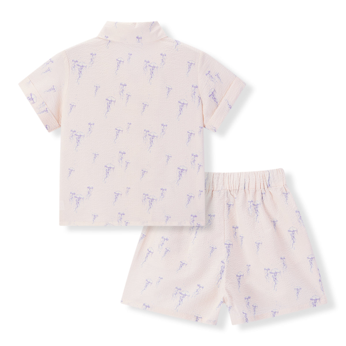 sunset jellyfish button up two piece set
