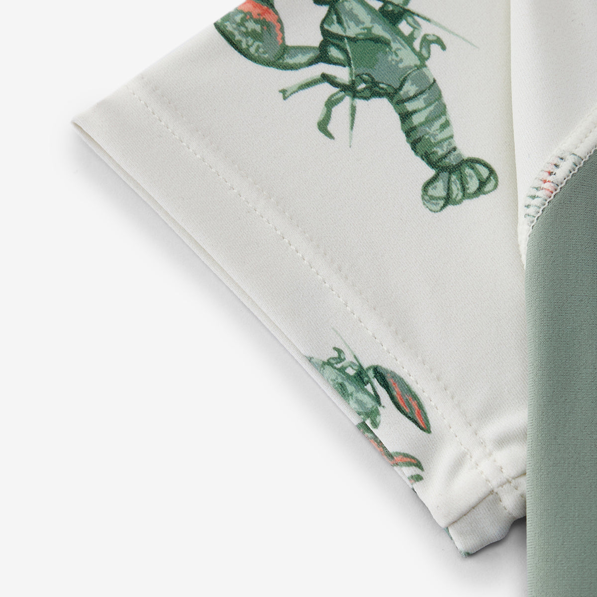 Mint Lobster Zipper Top & Swim Trunks