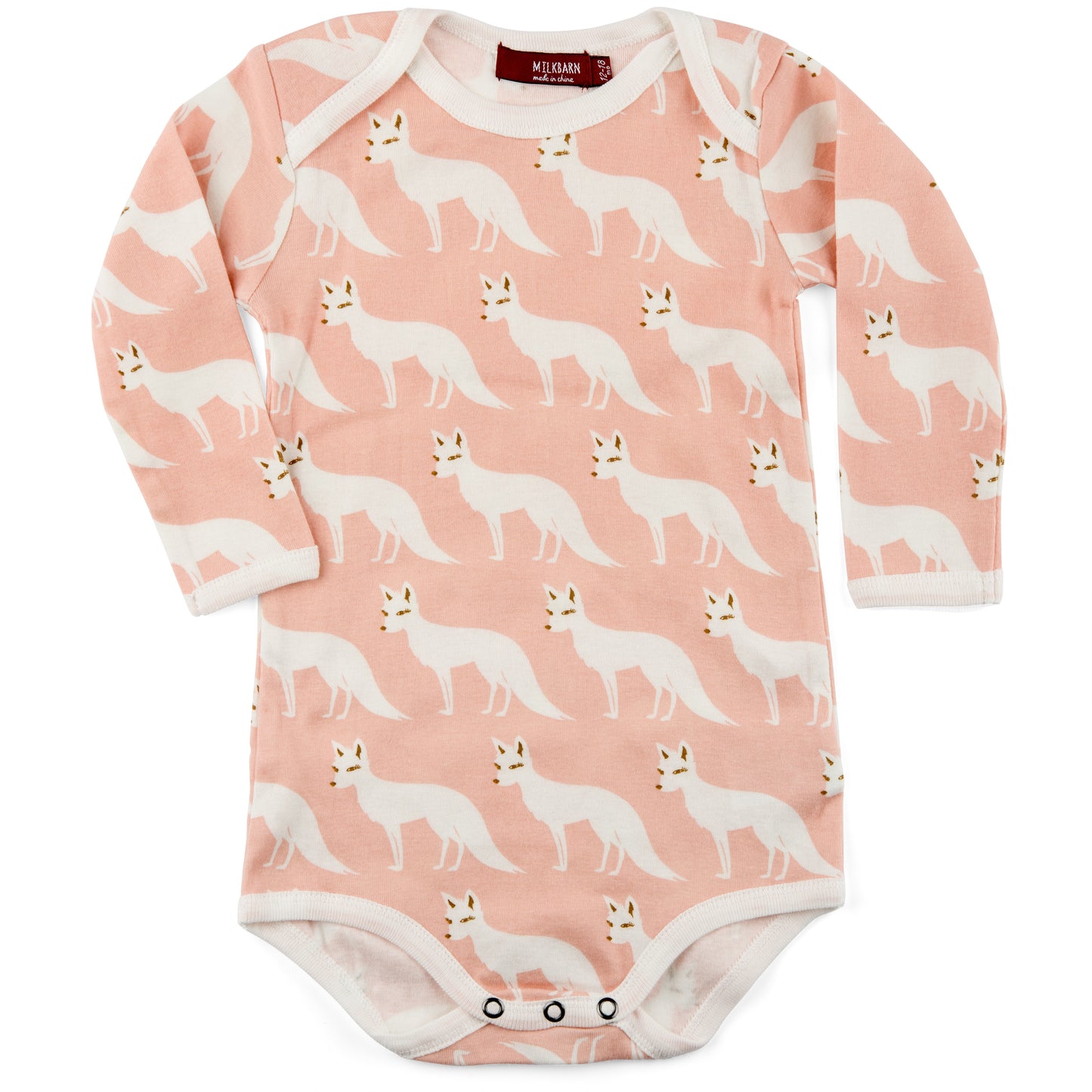 Pink Fox Organic Cotton Long Sleeve One Piece