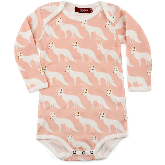 Pink Fox Organic Cotton Long Sleeve One Piece