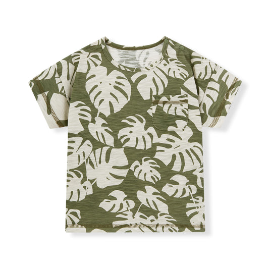 Island Leaf Silhouette Slub Cotton Pocket Tee