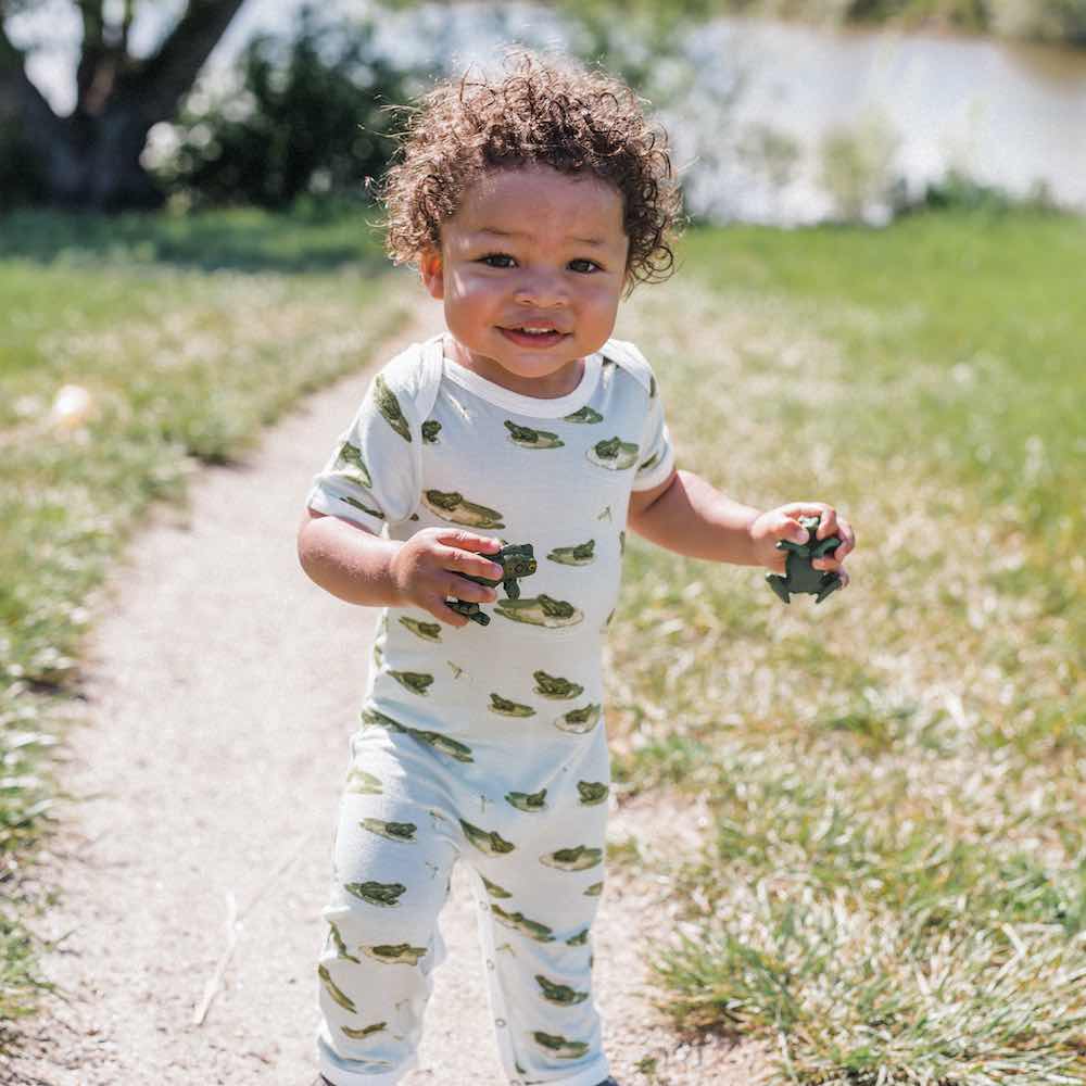 Bamboo Romper Blue Floral