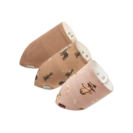 Kerchief Bib 3-Pack: Tawny Rose