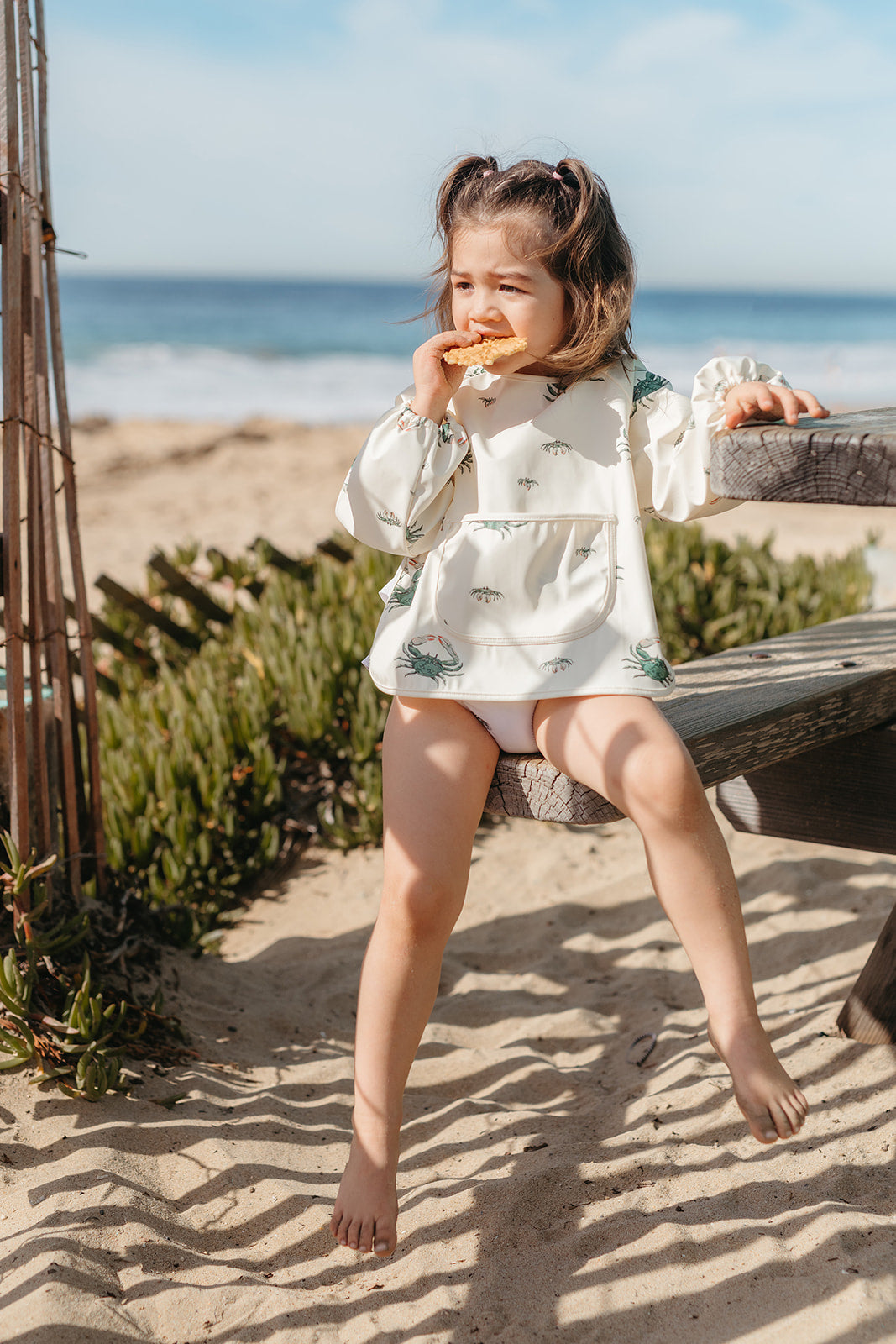 Seashells Long Sleeve Pocket Bib
