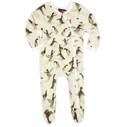 Duck Organic Cotton Footed Romper by Milkbarn Kids