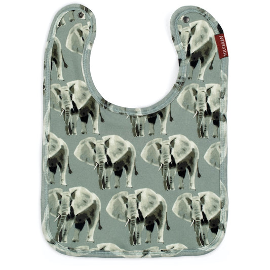 Grey Elephant Organic Cotton Traditional Bib by Milkbarn Kids