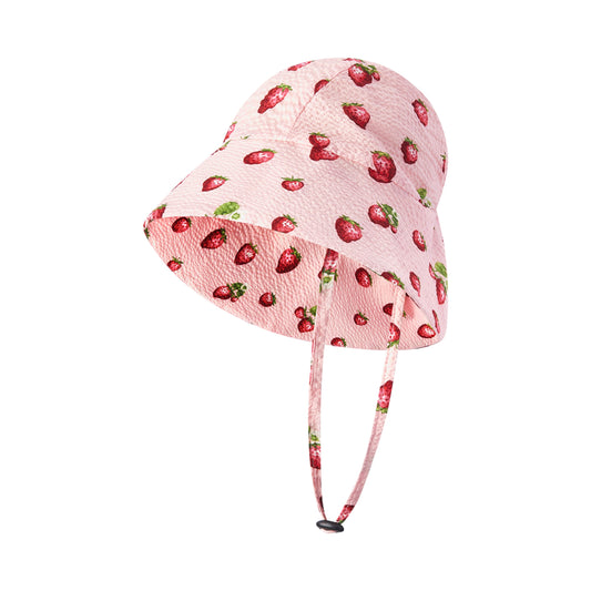 Strawberry Wide Brim Sun Bonnet