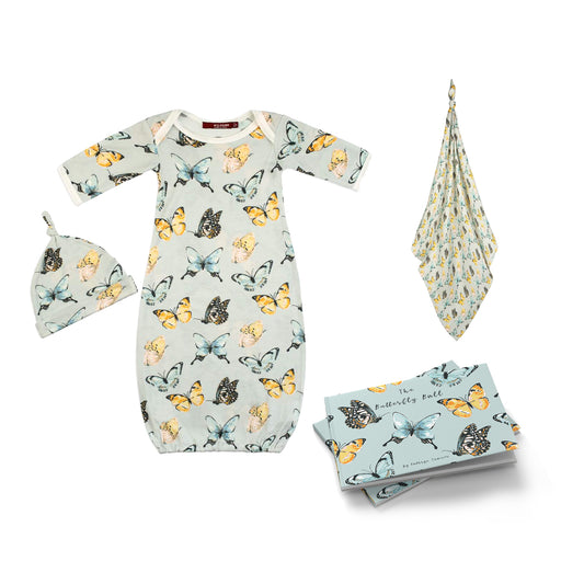 Nursery Gown & Swaddle Bundle: Butterfly