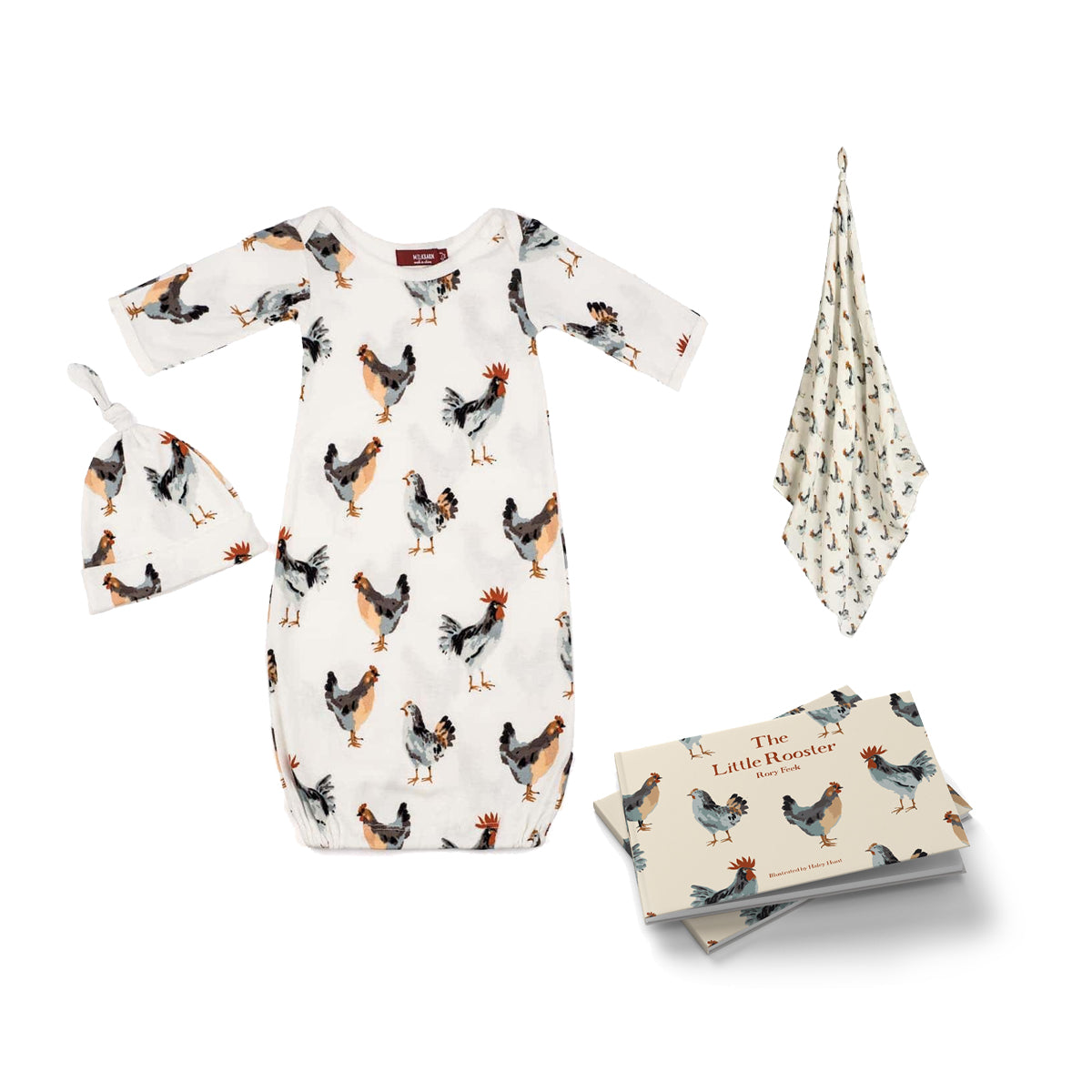 Nursery Gown & Swaddle Bundle: Chicken