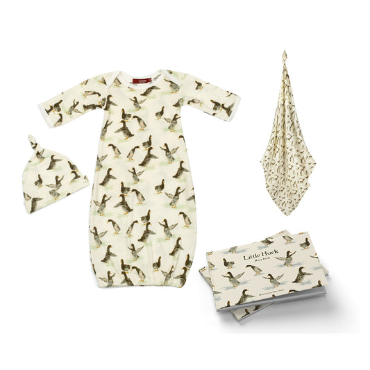 Nursery Gown & Swaddle Bundle: Duck