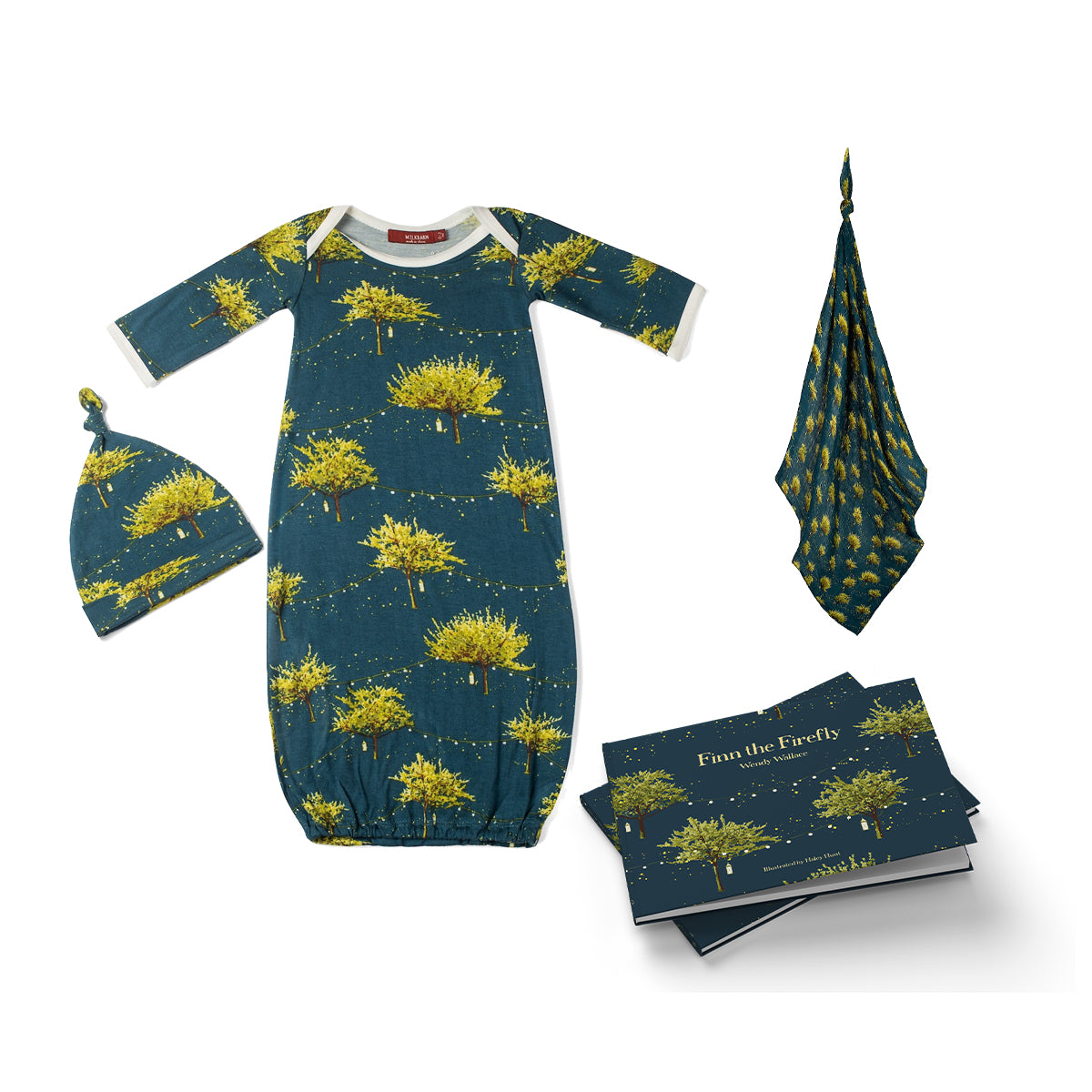 Nursery Gown & Swaddle Bundle: Firefly