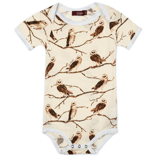 Owl Bamboo One Piece by Milkbarn Kids