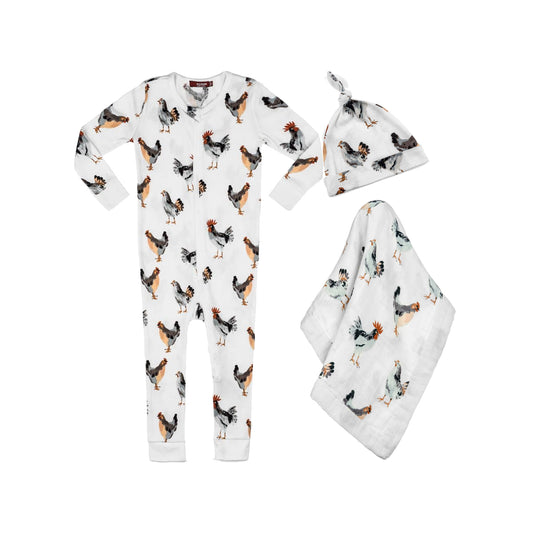 Sweet Dreams Zipper Pajama Bundle: Chicken
