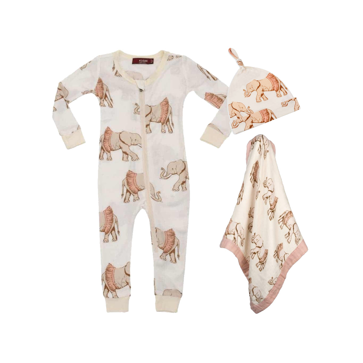 Sweet Dreams Zipper Pajama Bundle: Tutu Elephant