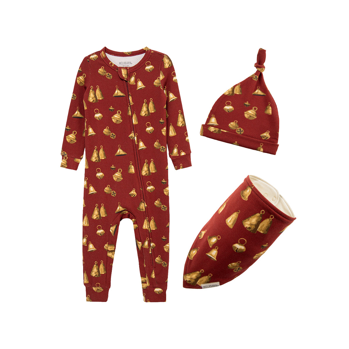 Holiday Ready Zipper Pajama Bundle: Vintage Bell