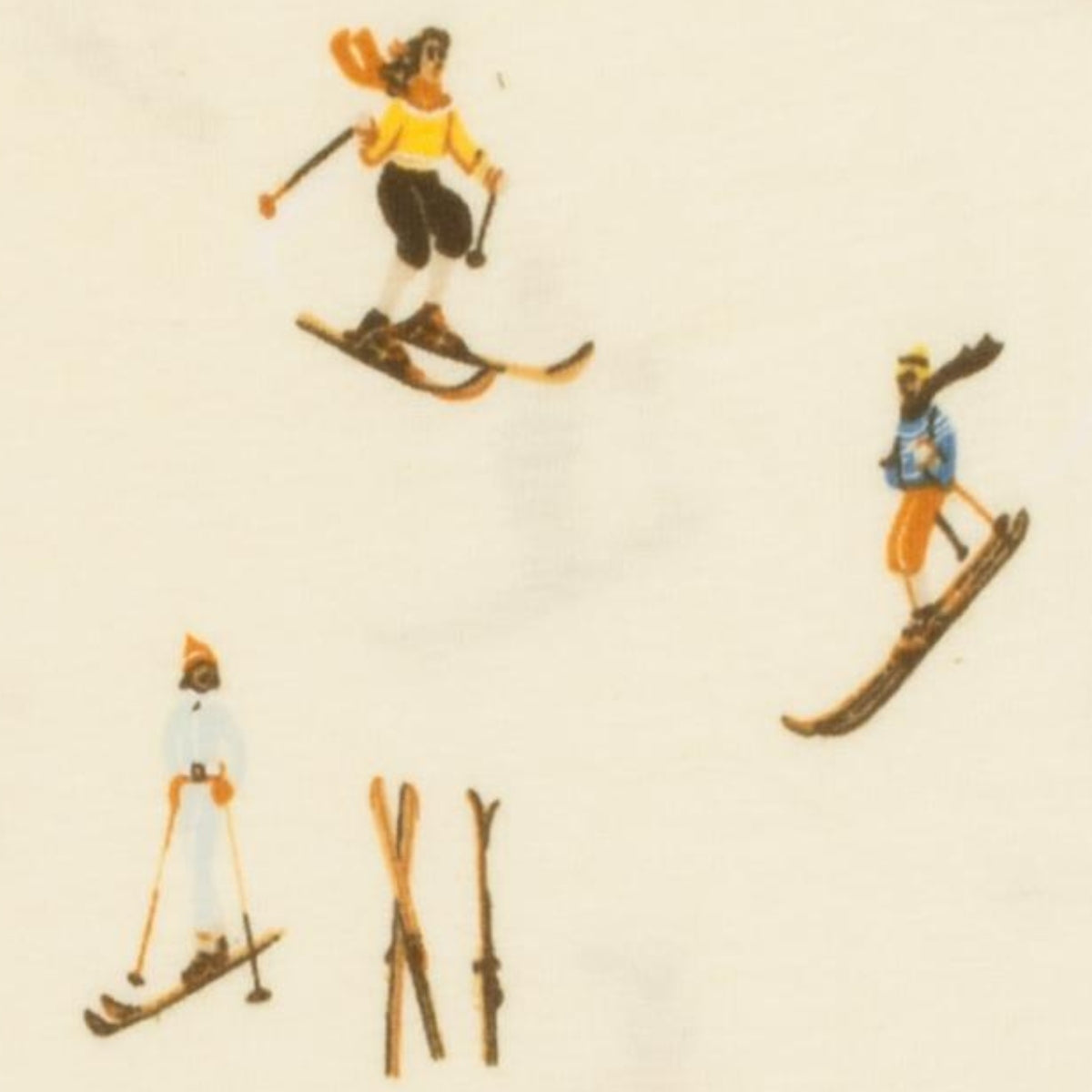 Vintage Natural Ski Print Detail