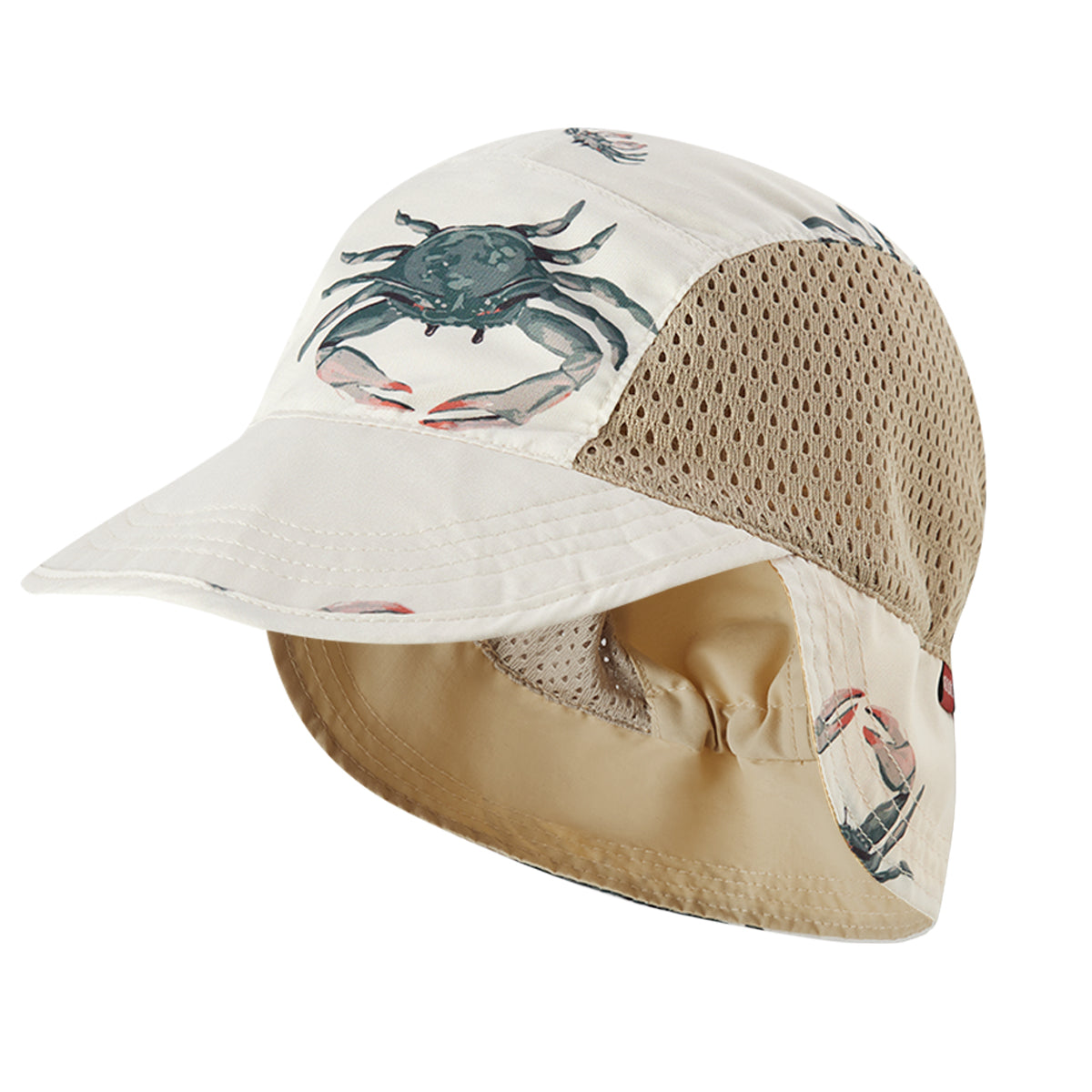 Milkbarn Kids Polyester Outdoor Explorer Hat baby Accessories Hat in Coastal Crab fabric Front