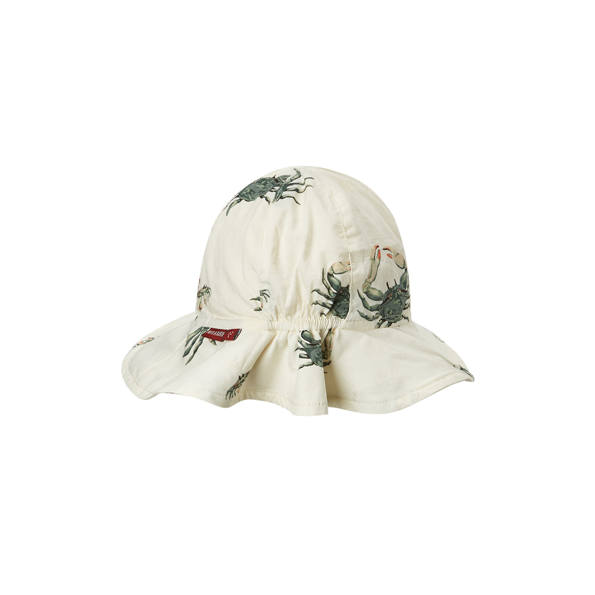 Milkbarn Kids Cotton Sunshine Peekaboo Hat baby Accessories Hat in Coastal Crab fabric Back