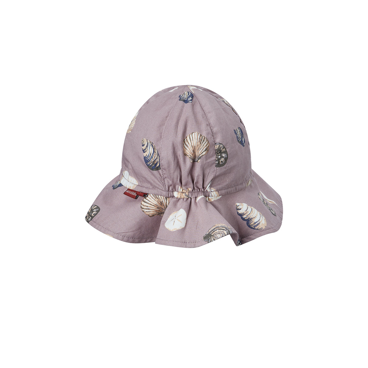 Milkbarn Kids Cotton Sunshine Peekaboo Hat baby Accessories Hat in Purple Seashells fabric Back