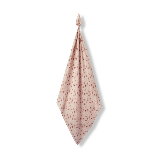 Milkbarn Seashells Bamboo Muslin Swaddle Blanket, pink with playful seashell and sand dollar print, soft 70% rayon from bamboo and 30% cotton, perfect for newborns