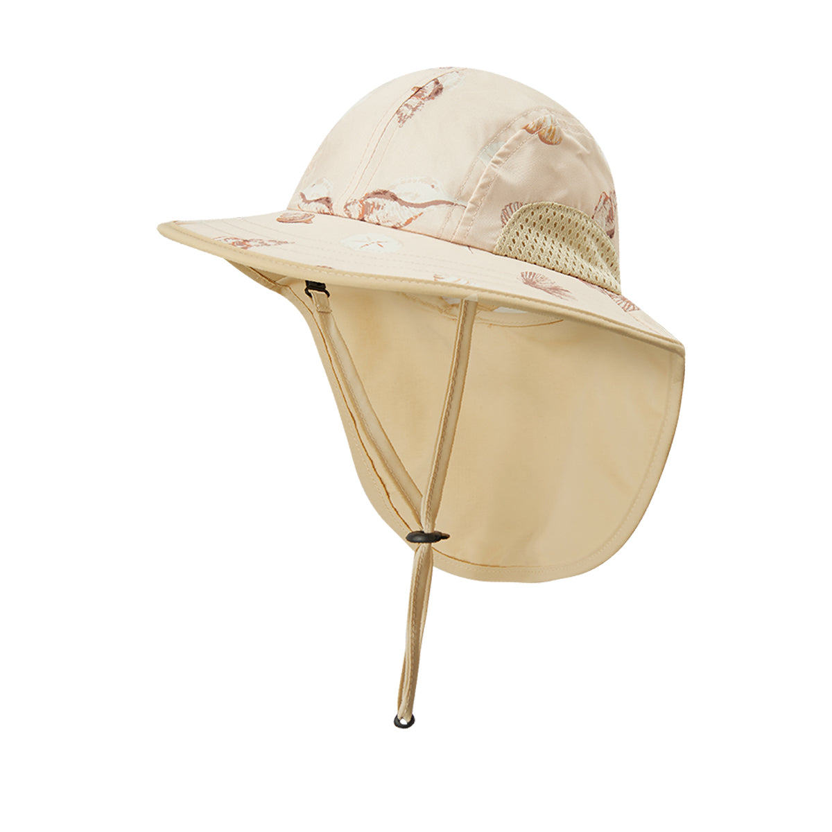 Milkbarn Kids Polyester Sun Safety Play Hat baby Accessories Hat in Seashells fabric Front