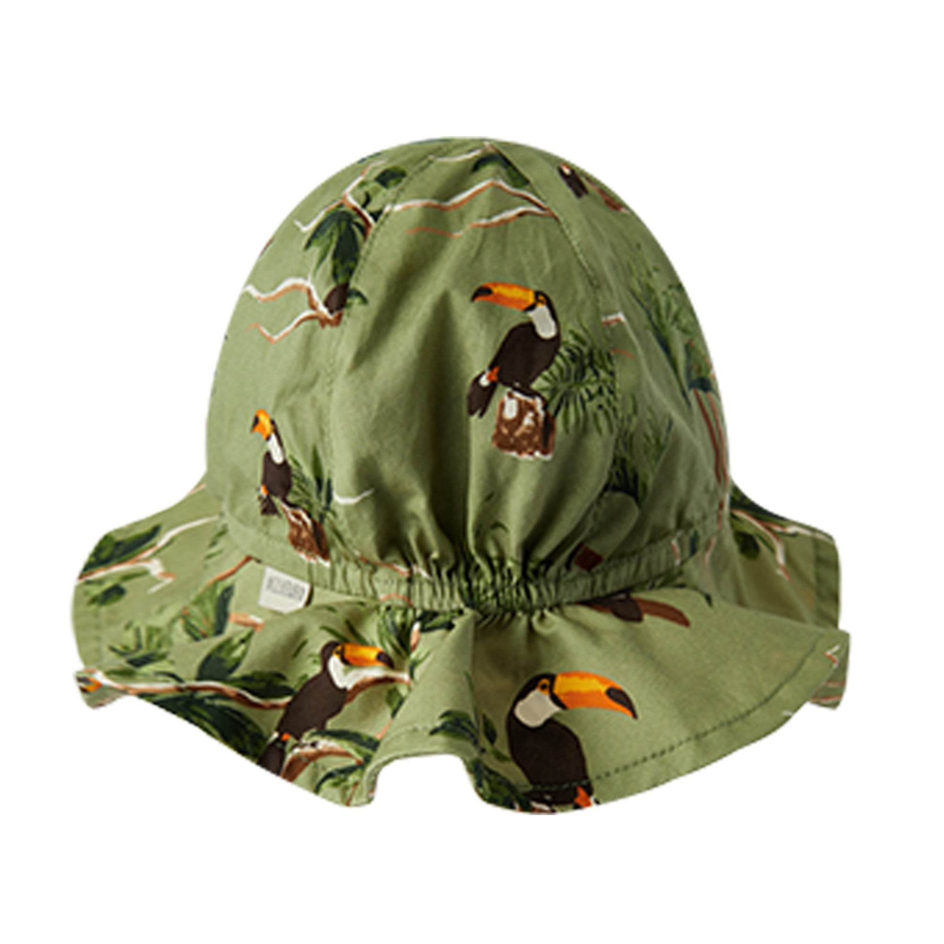 Milkbarn Kids Cotton Sunshine Peekaboo Hat baby Accessories Hat in Toucan fabric Back