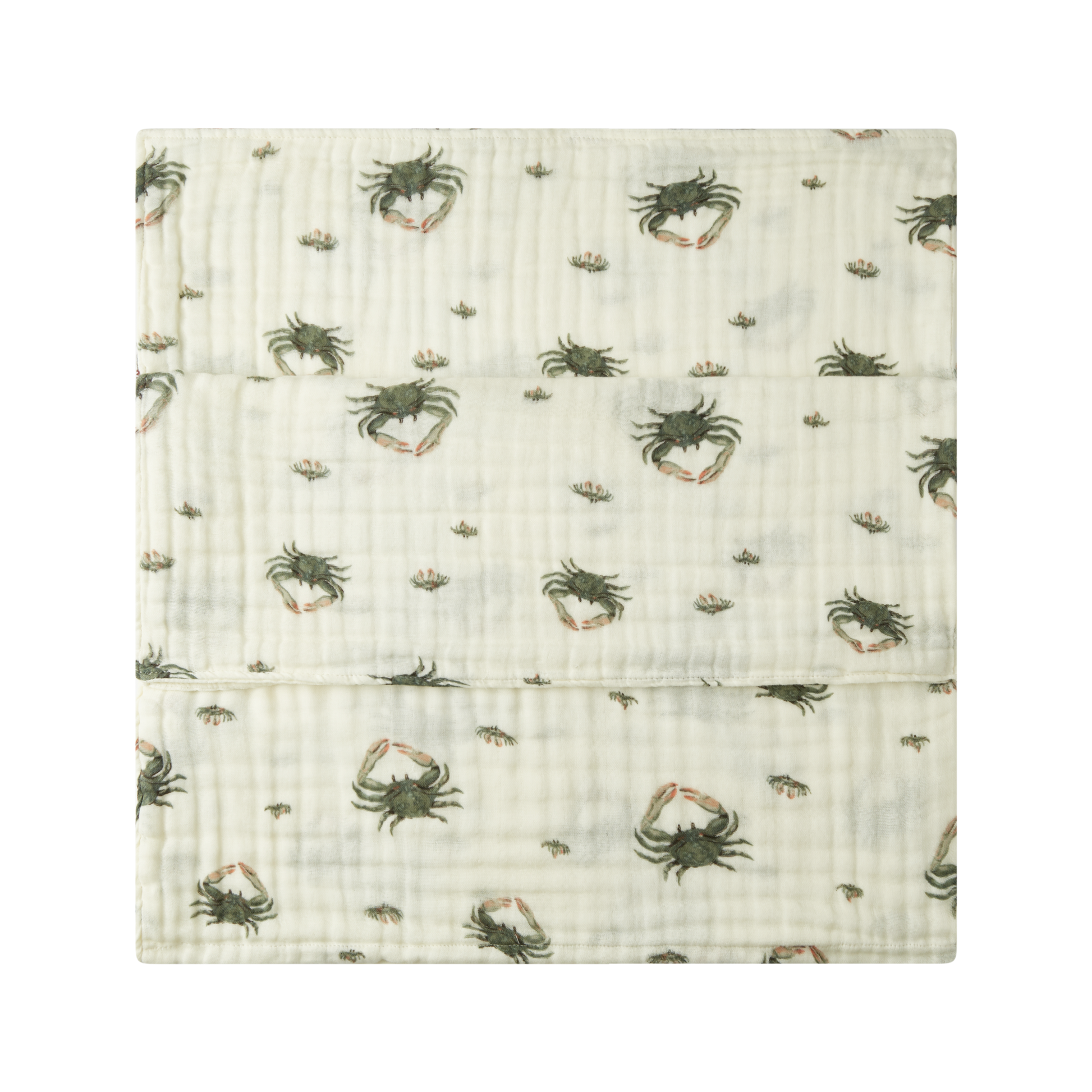 Milkbarn Kids Cotton Beach Towel baby Home Resort in Coastal Crab fabric Front