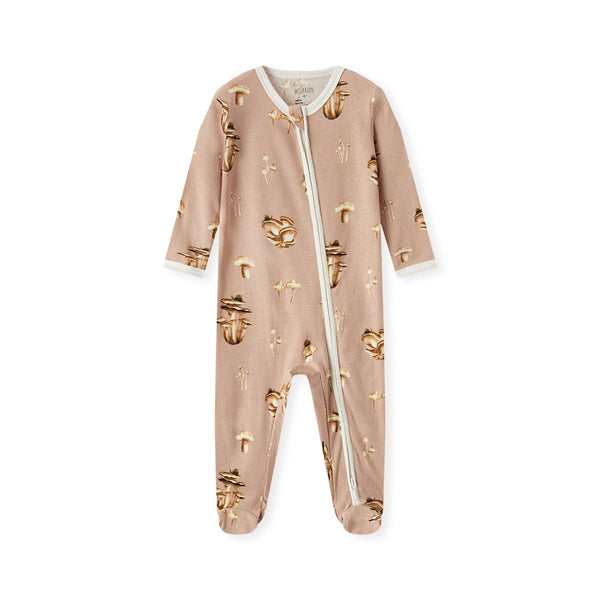m.u｜shaka rompers OV ロンパース Mushroom Organic Cotton Zipper Footed Romper – MILKBARN