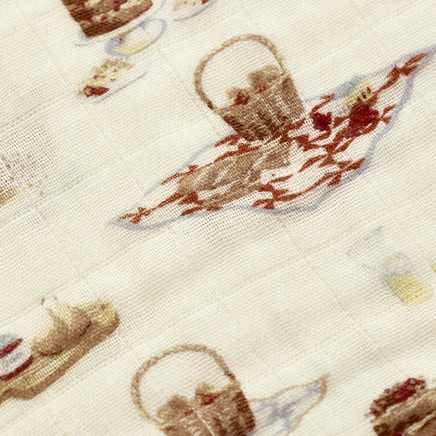 Closeup of Picnic Bamboo Mini Lovey muslin checkered picnic fabric
