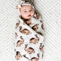 Milkbarn Swaddle Blanket - Bunny - Organic