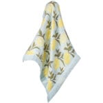 Newborn and Baby Mini Lovey Blanket in the Lemon Print made of a Organic Cotton and Bamboo Blend by Milkbarn Kids Unfolded