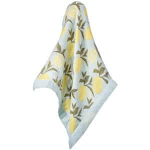 Newborn and Baby Mini Lovey Blanket in the Lemon Print made of a Organic Cotton and Bamboo Blend by Milkbarn Kids Unfolded