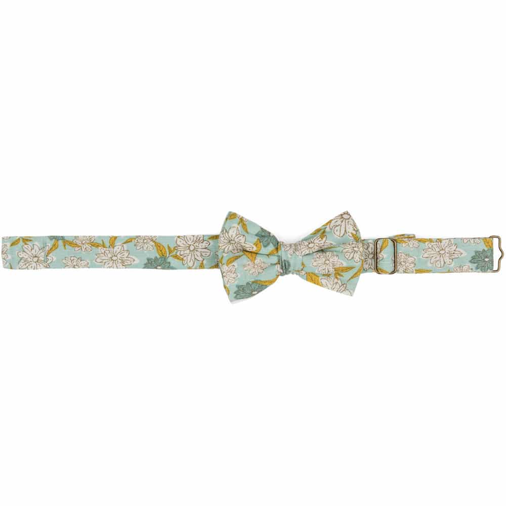 Organic Bow Tie in the Blue Floral Print by Milkbarn Kids