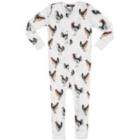 38099 - Milkbarn Kids Organic Cotton Zipper Pajama or PJs in the Chicken Print