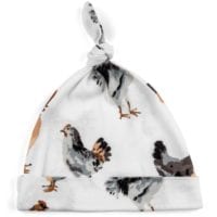 43099 - Milkbarn Kids Organic Knotted Hat or Beanie in the Chicken and Rooster Print