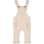 Baby Girl or Child's Ruffle Overalls in the Organic Cotton Heathered Oatmeal Fabric by Milkbarn Kids